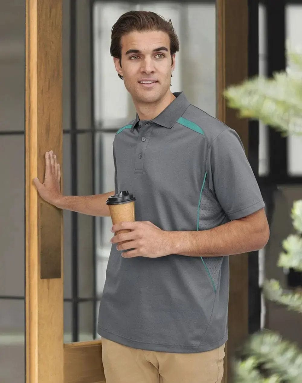 Winning Spirit Men's Sustainable Poly-Cotton Contrast Polo PS93